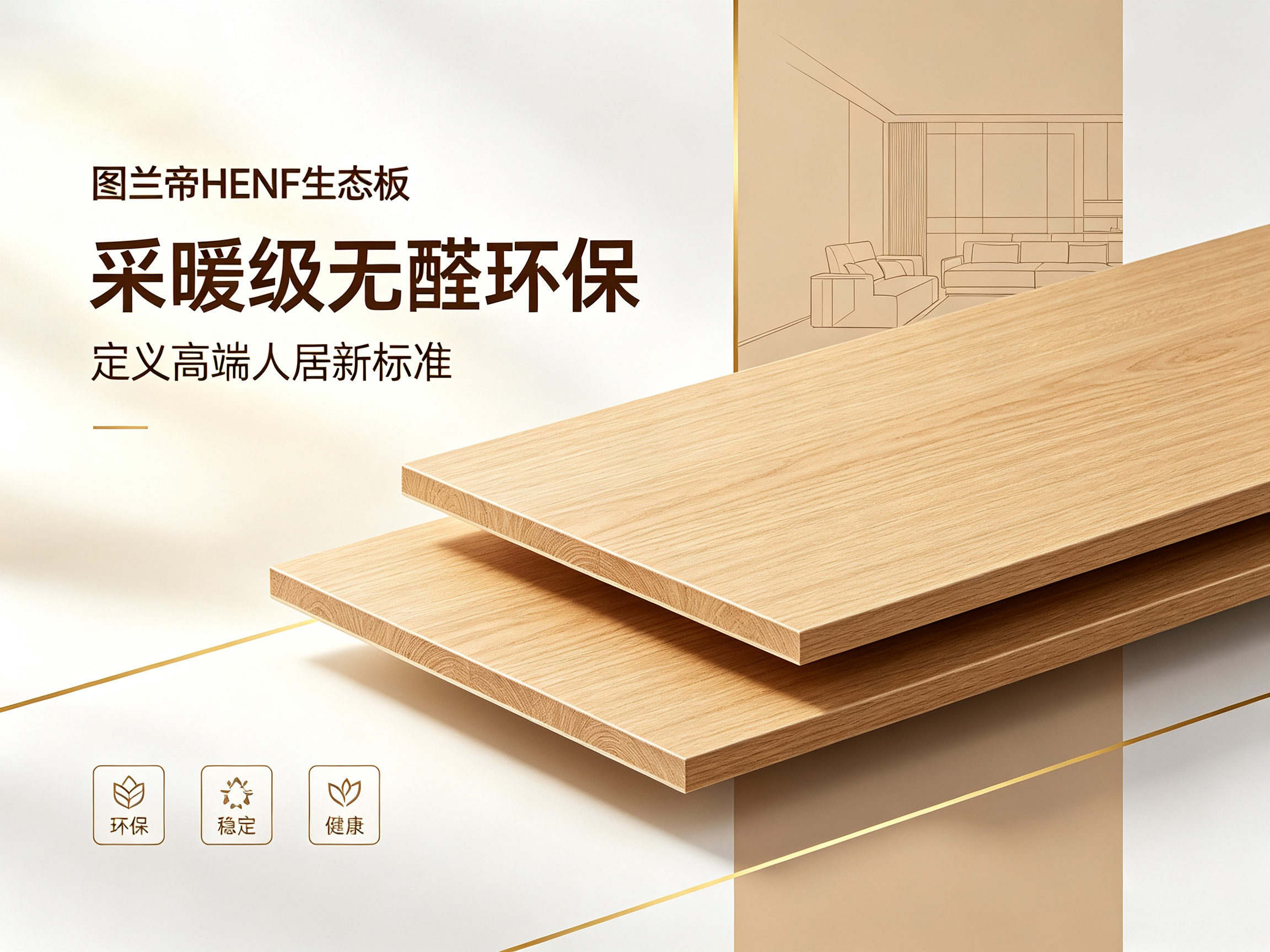 图兰帝HENF生态板，采暖级无醛环保，定义高端人居新标准 